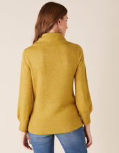 Button Side Knit Jumper, Yellow (OCHRE), large