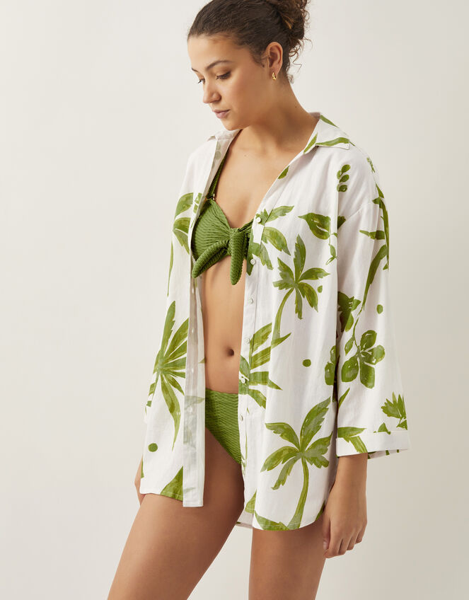 Isla Palm Print Shirt , Green (GREEN), large