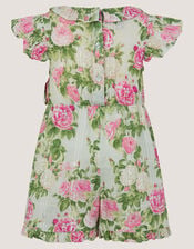 Baby Floral Frill Playsuit , Green (GREEN), large