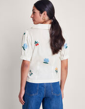 Piera Embroidered Blouse, Ivory (IVORY), large