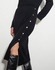 Ciara Button Midi Jumper Dress, Black (BLACK), large