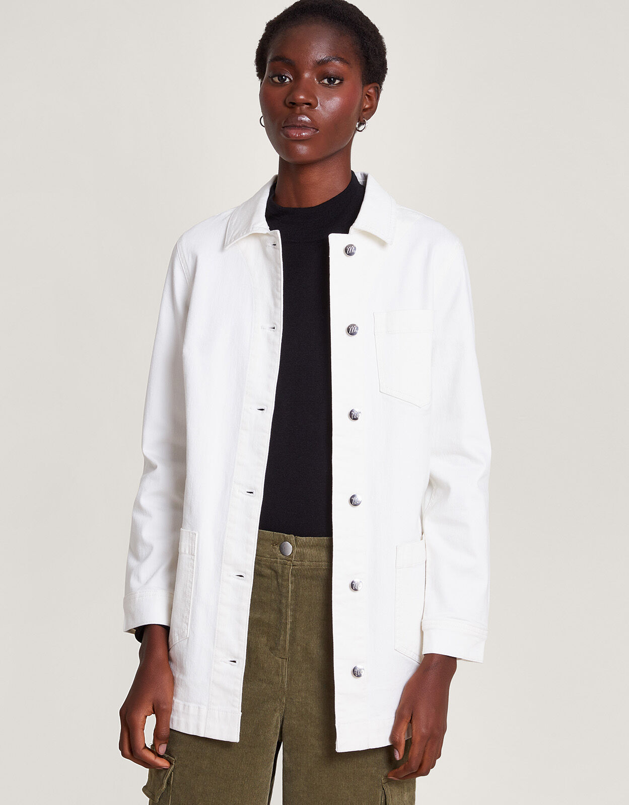 Mindy Longline Denim Jacket Natural