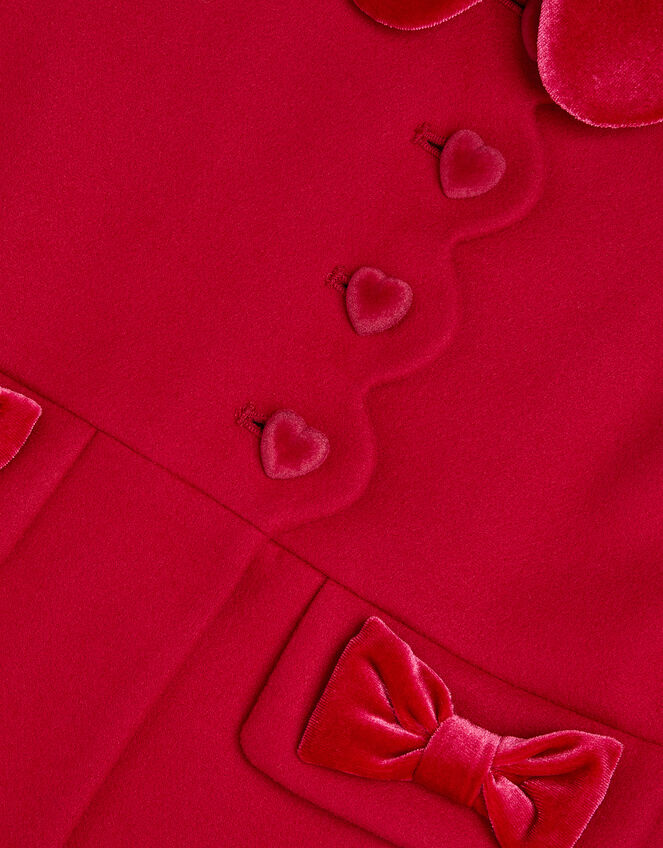 Scallop Collar Coat, Red (BURGUNDY), large