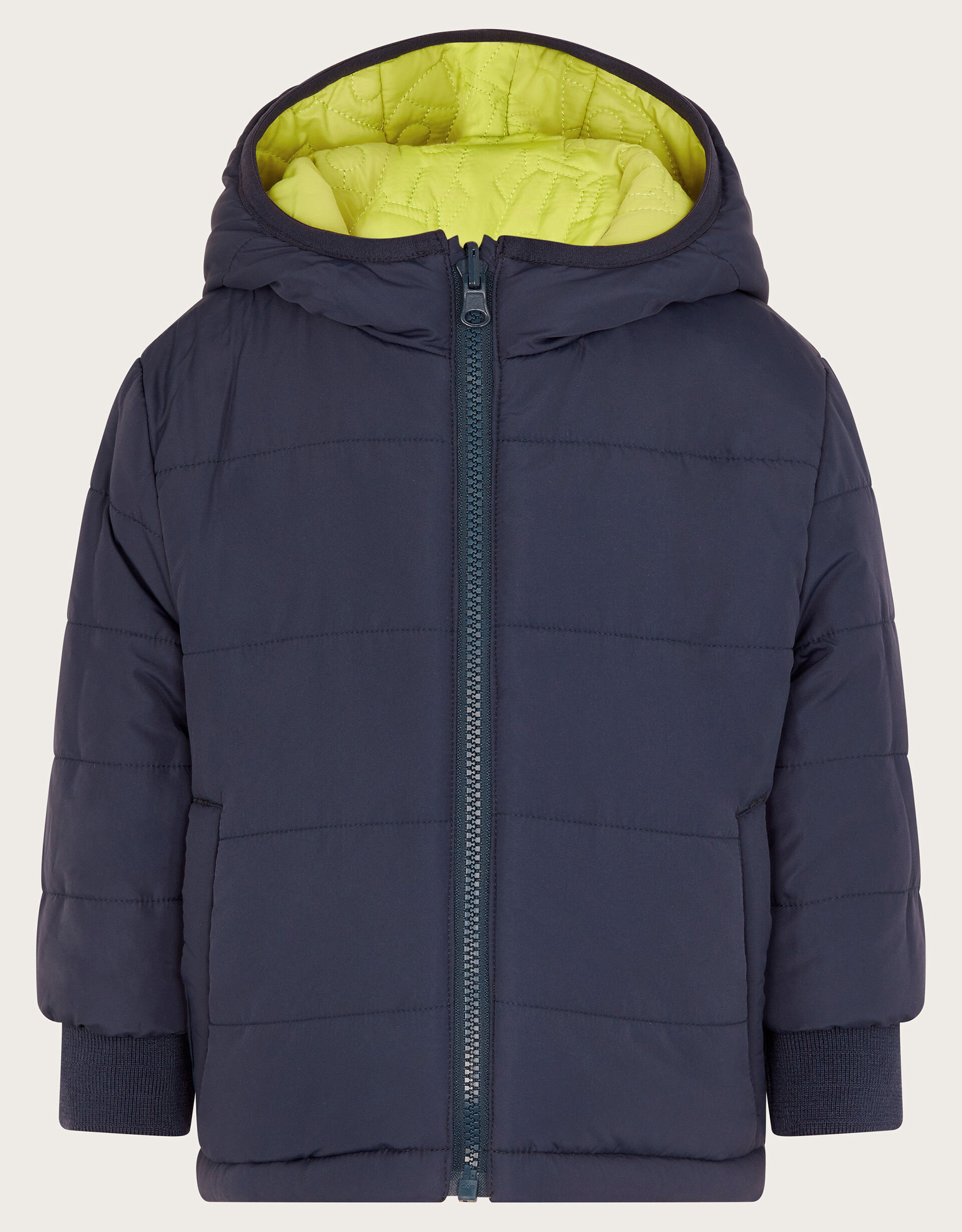 Rocket Stitch Reversible Puffer Jacket Blue Boys Coats Jackets Monsoon UK