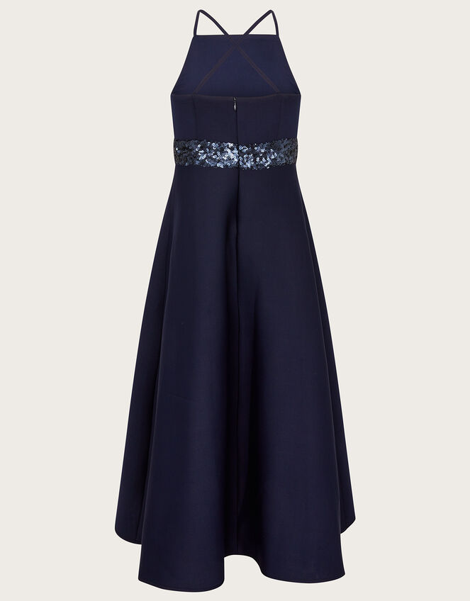 Sequin Scuba Prom Dress, Blue (NAVY), large