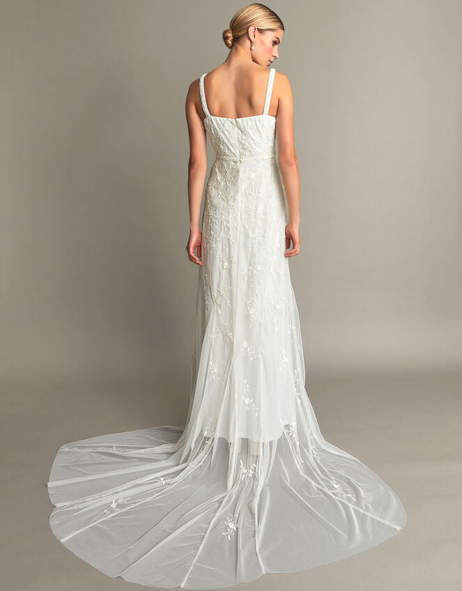 Holly Embellished Cowl Neck Bridal Dress, Ivory (IVORY), large