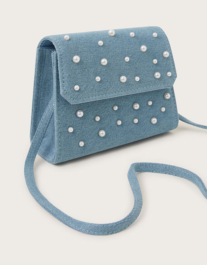 Pearly Denim Bag, , large