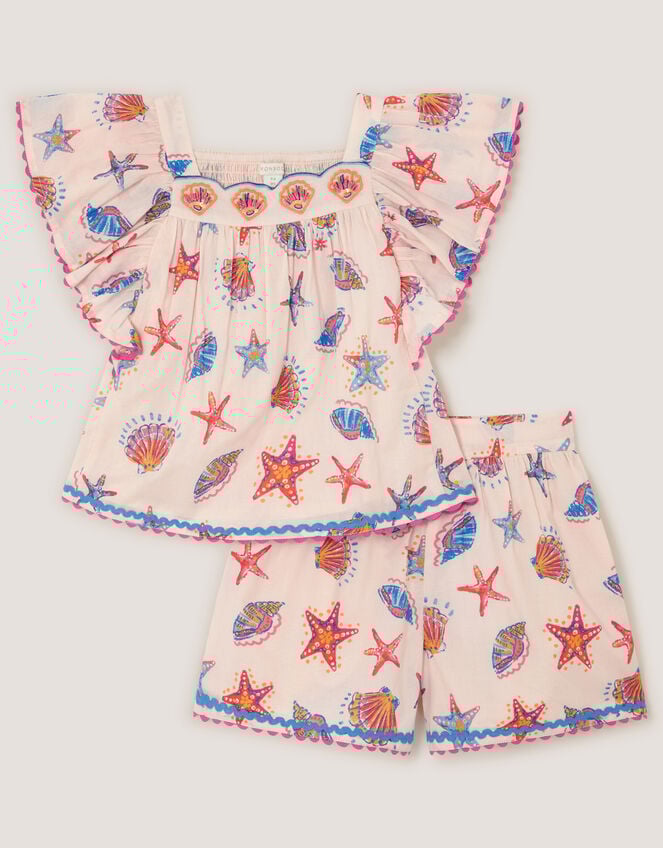 Shell Print Top & Shorts Set, Ivory (IVORY), large