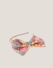 Daisy Sequin Bow Headband, , large