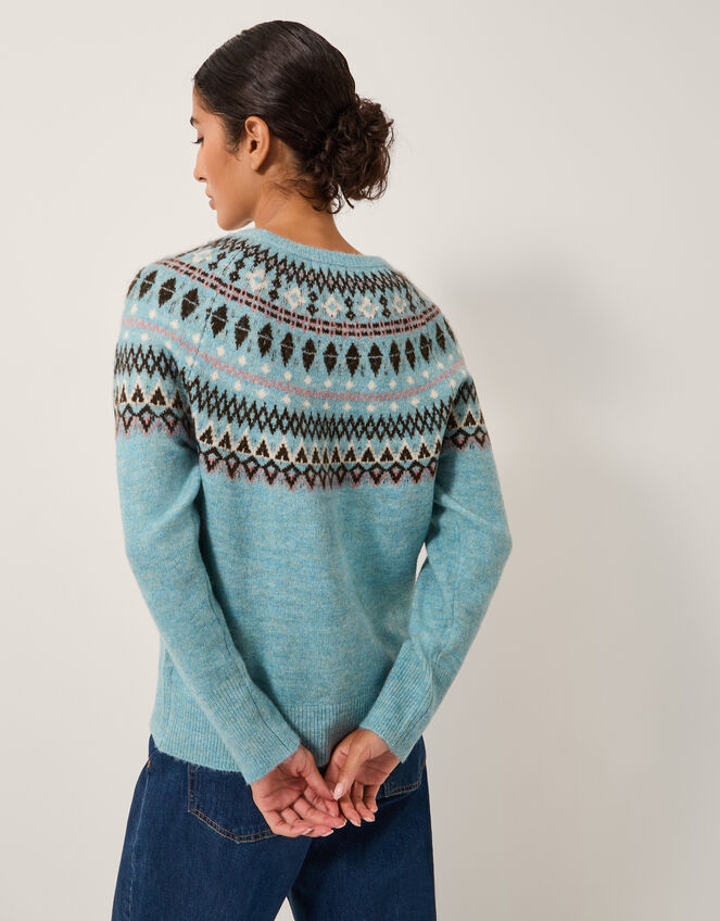 Fran Fair Isle Jumper, Blue (BLUE), large
