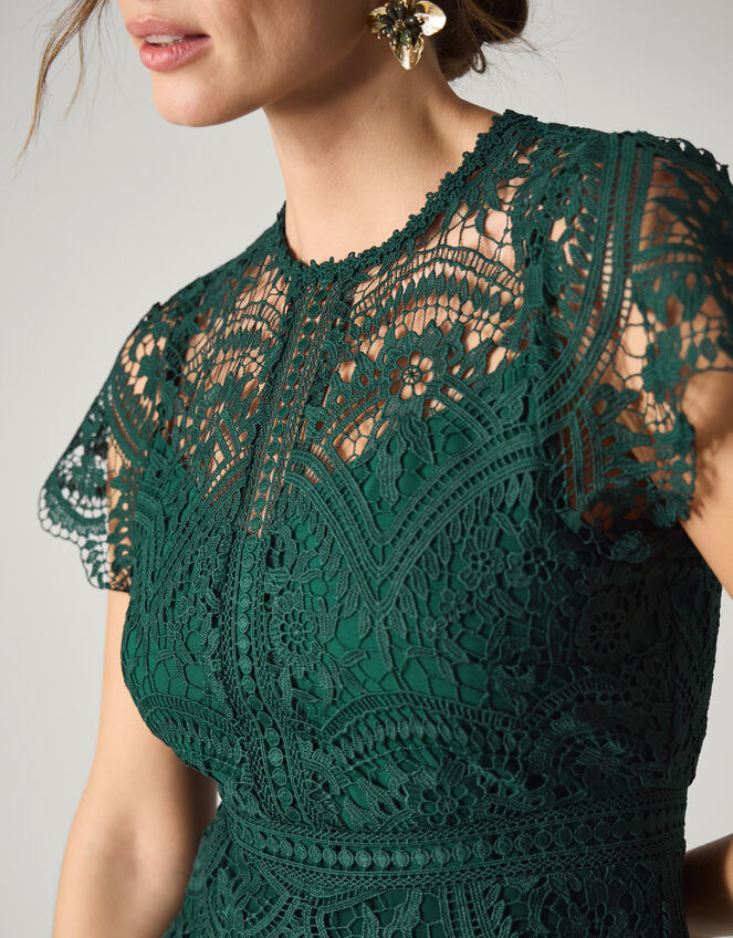 Monica Lace Midi Bridesmaid Dress Green