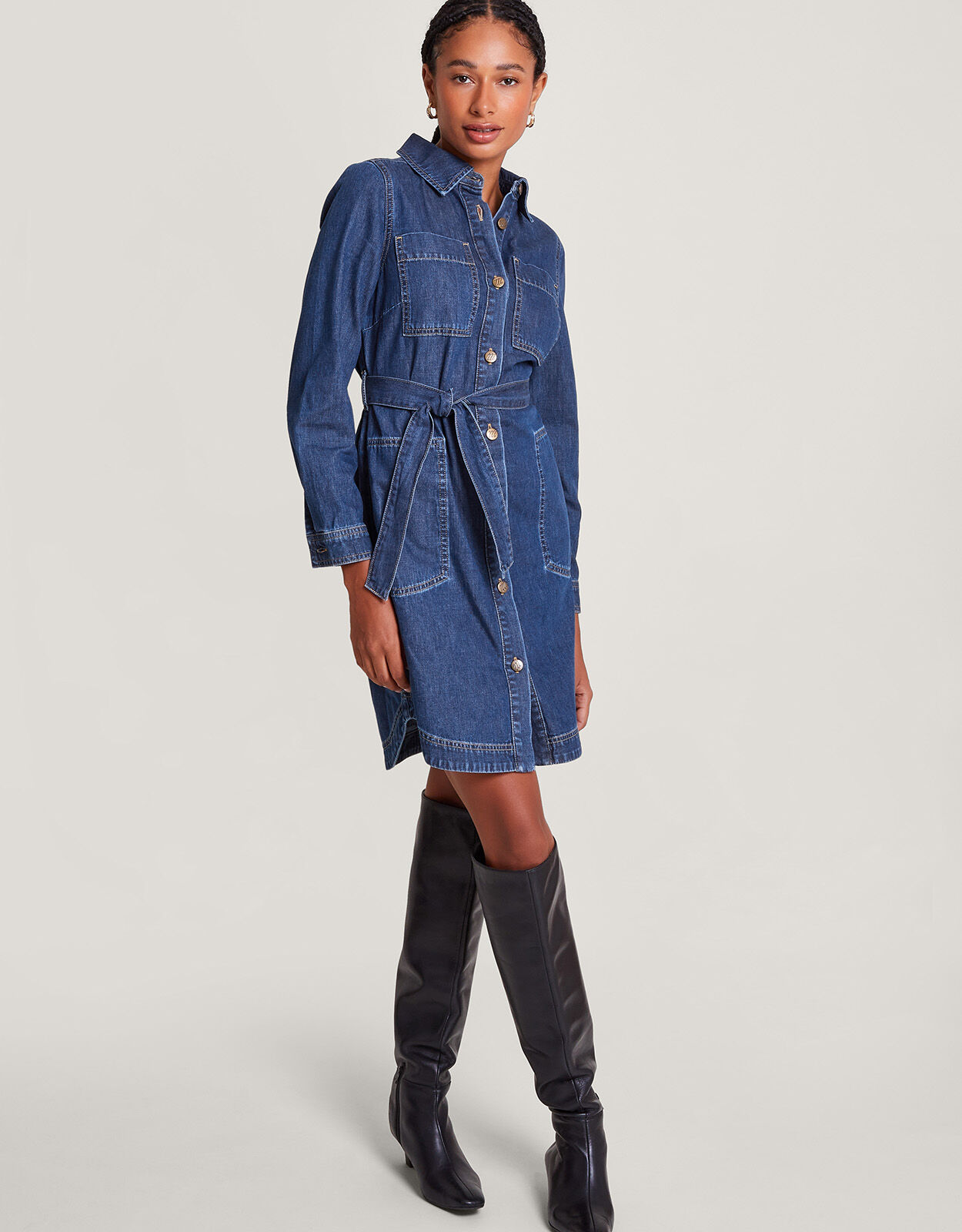 Shirley Denim Shirt Dress Blue Day Dresses Monsoon UK