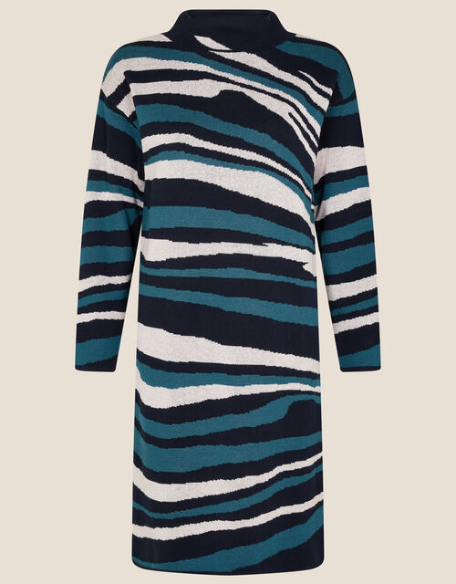 Willow Wave Knit Dress, Blue (NAVY), large
