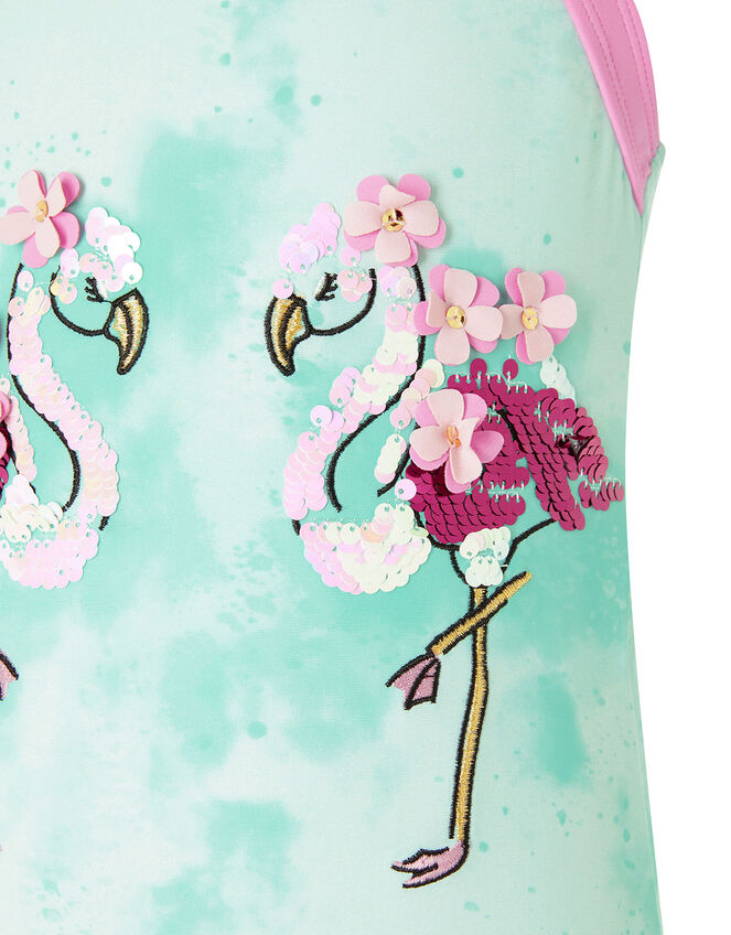 Sequin Flamingo Swimsuit, Blue (TURQUOISE), large