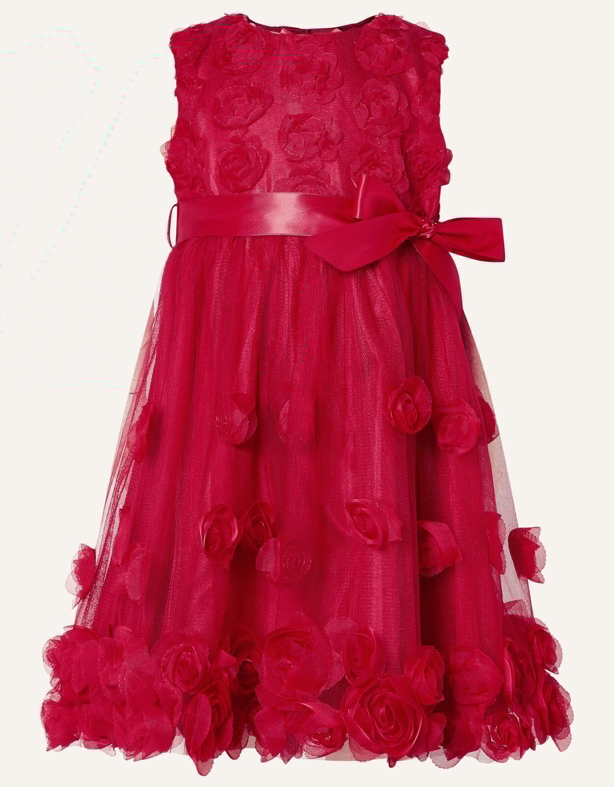 Baby 3D Rose Dress Red