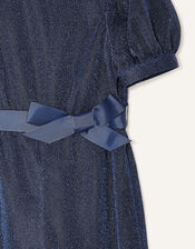 Erin Sparkle Puff Sleeve Jumpsuit, Blue (NAVY), large