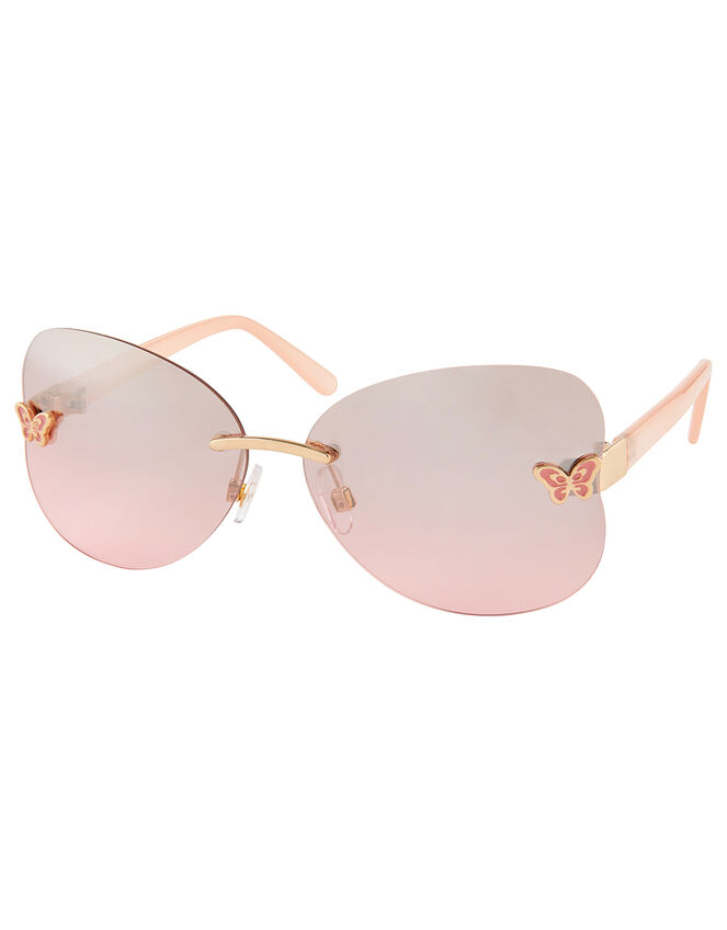 Rhea Rimless Butterfly Sunglasses, , large