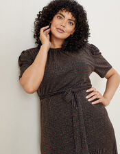 Felicity Metallica Flare Fit Dress, Black (BLACK), large