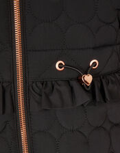 Harriett Heart Quilted Coat, Black (BLACK), large