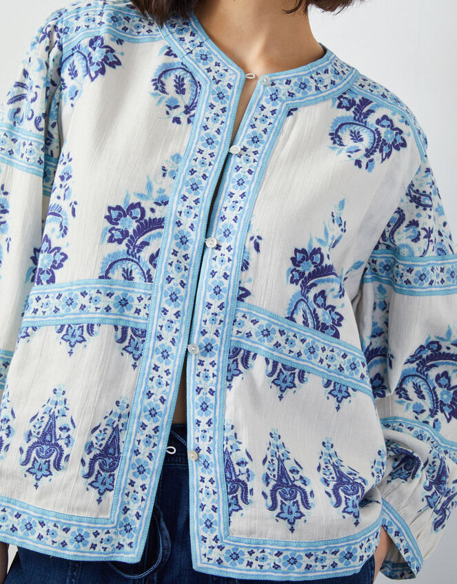 East Rita Floral Print Jacket, Blue (BLUE), large