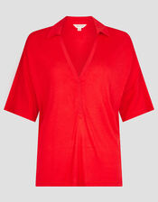 Cara Collar Jersey T-Shirt, Red (RED), large