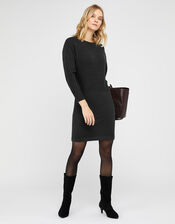 Amy Knit Dress, Grey (CHARCOAL), large