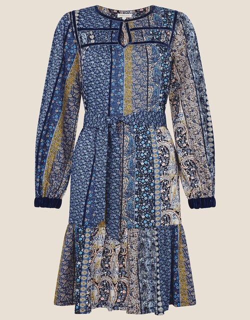 Paisley Print Dress, Teal (TEAL), large
