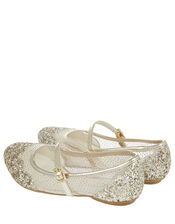 Primrose Glitter Princess Ballerina Shoes, Gold (GOLD), large