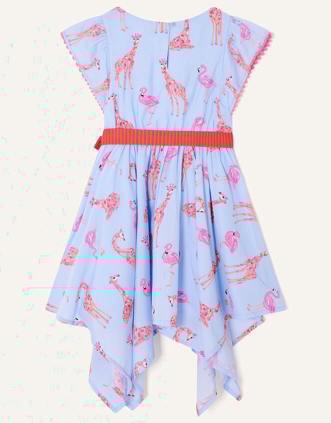 Giraffe and Flamingo Dress WWF-UK Collaboration, Blue (BLUE), large