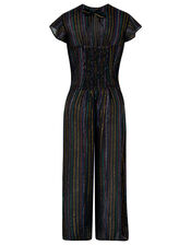 Rayne Sparkle Wide-Leg Jumpsuit, Black (BLACK), large