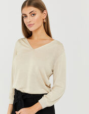Sara Lightweight Knit Jumper, Gold (GOLD), large