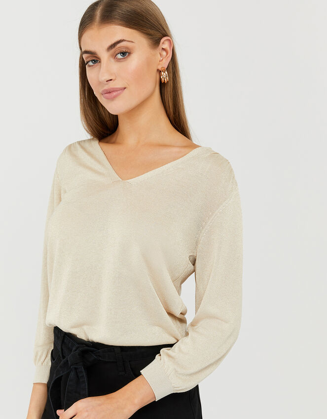 Sara Lightweight Knit Jumper, Gold (GOLD), large
