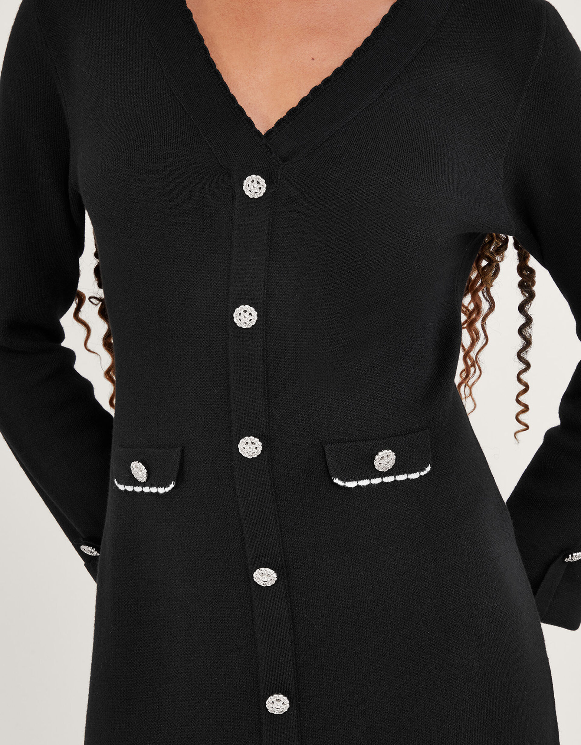 KNITTED DRESS WITH HOODED FRONT POCKET main image 1