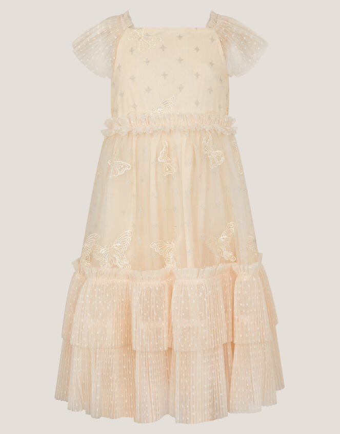 Anina Butterfly Ruffle Party Dress, Cream (CREAM), large