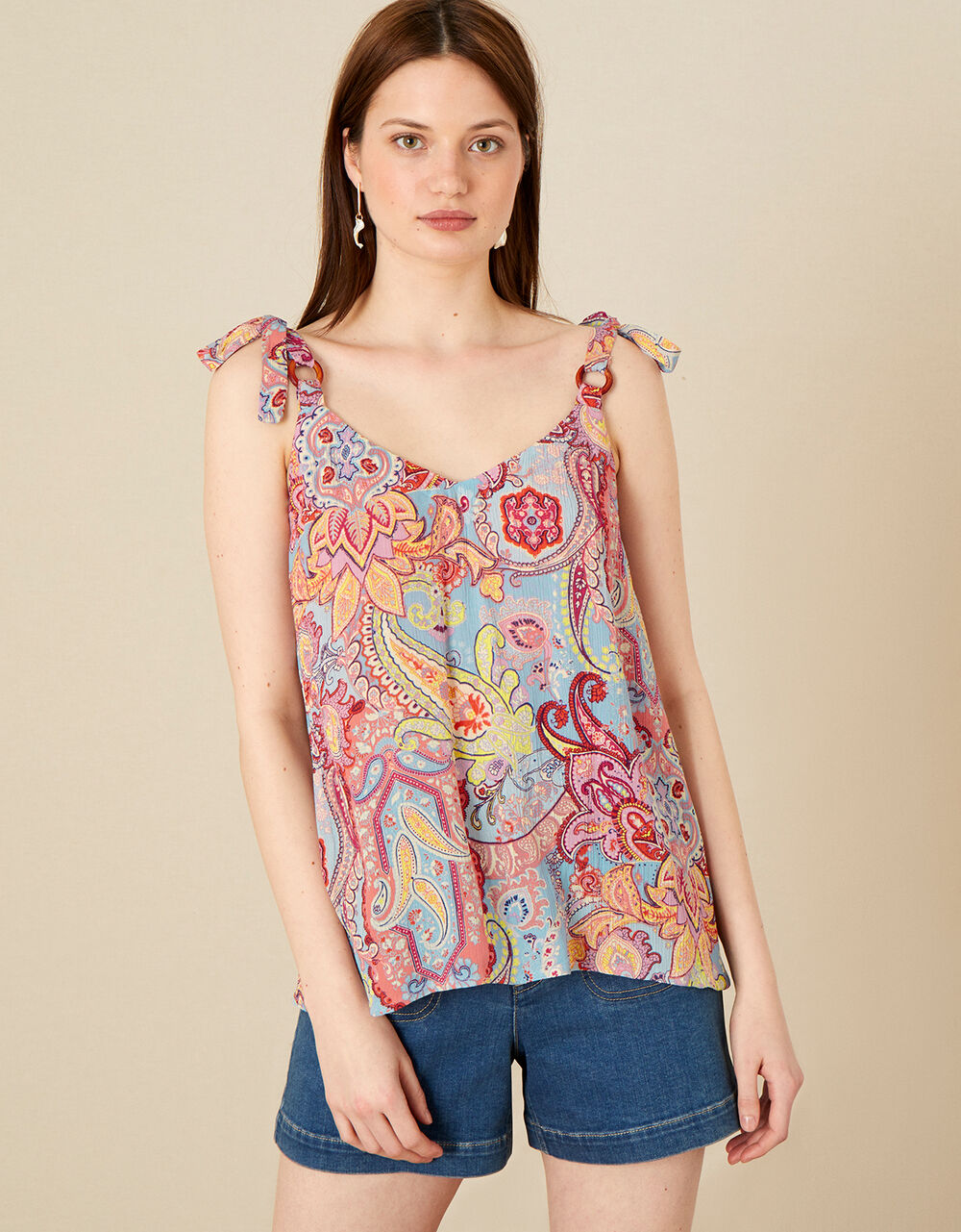 Women Women's Clothing | Paisley Print Cami in LENZING™ ECOVERO™ Blue - OH88500