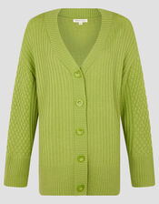 Opal Oversized Knit Cardigan, Green (GREEN), large