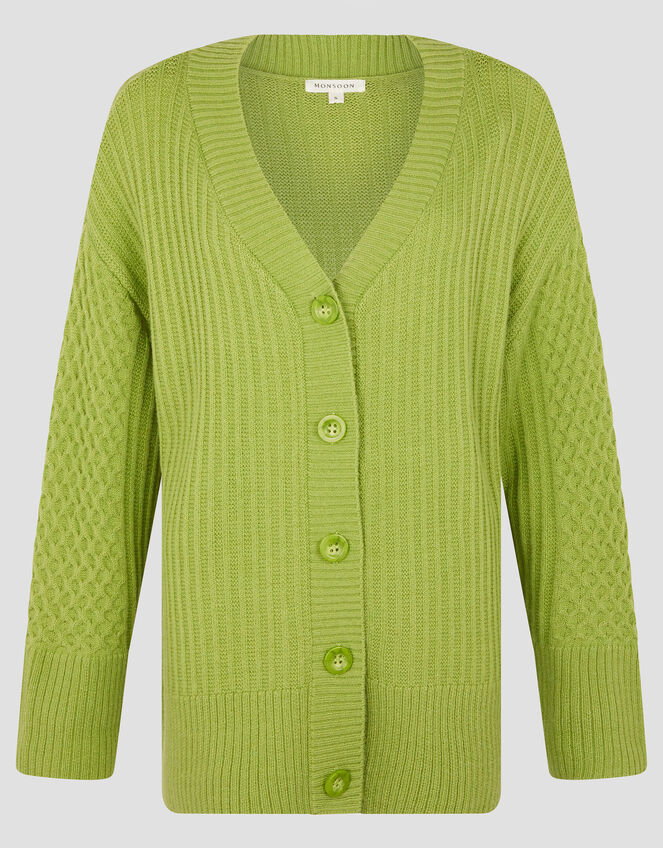 Opal Oversized Knit Cardigan, Green (GREEN), large