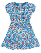 Frugi Floral Tiered Dress, Blue (BLUE), large