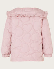 Baby Heart Quilted Bomber Coat, Purple (LILAC), large