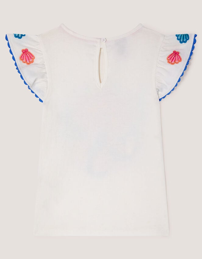 Mermaid Beaded T-Shirt, Ivory (IVORY), large