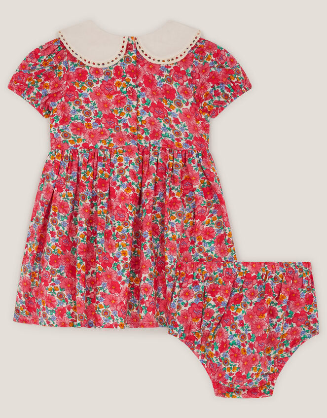 Baby Floral Puff Sleeve Dress & Knickers Set, Pink (PINK), large