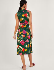 Lorena Floral Print Collar Dress, Green (GREEN), large