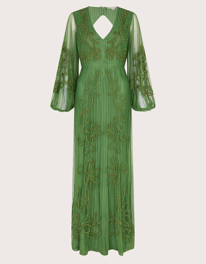 Maeva Hand-Embroidered Dress Green | Evening Dresses | Monsoon UK 
