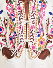 Erica Embroidered Jacket, Ivory (IVORY), large