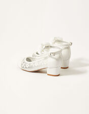 Flower Strap Lace Princess Shoes, Ivory (IVORY), large