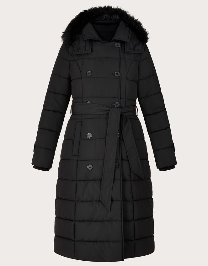 Roxy Padded Belted Coat with Recycled Polyester, Black (BLACK), large
