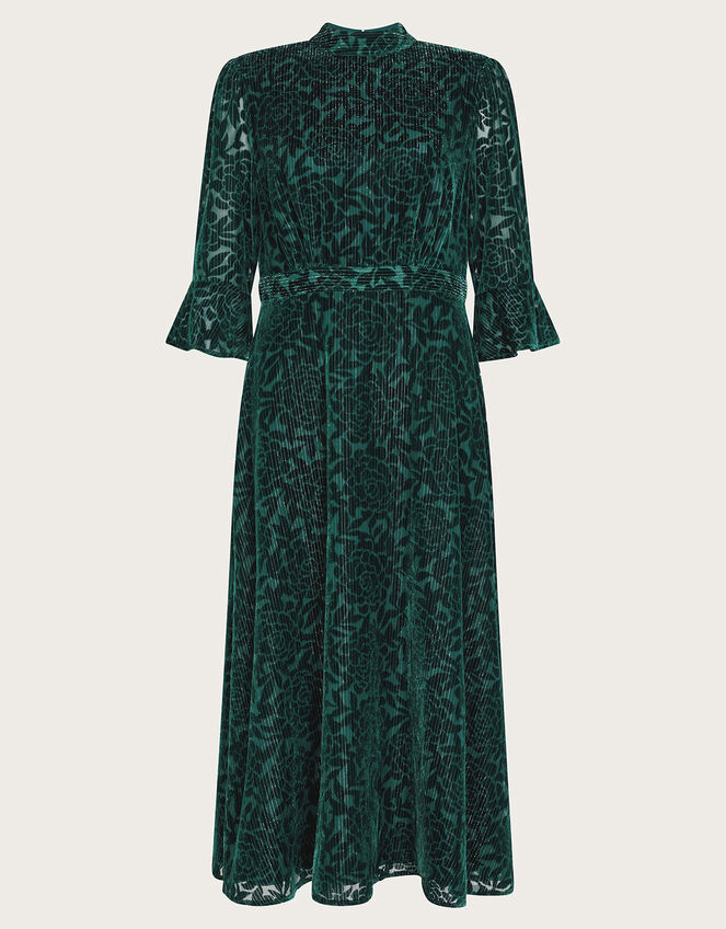 Fleur Devore Midi Dress, Teal (TEAL), large