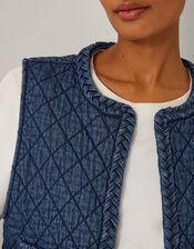 Martha Quilted Waistcoat, Blue (DENIM BLUE), large