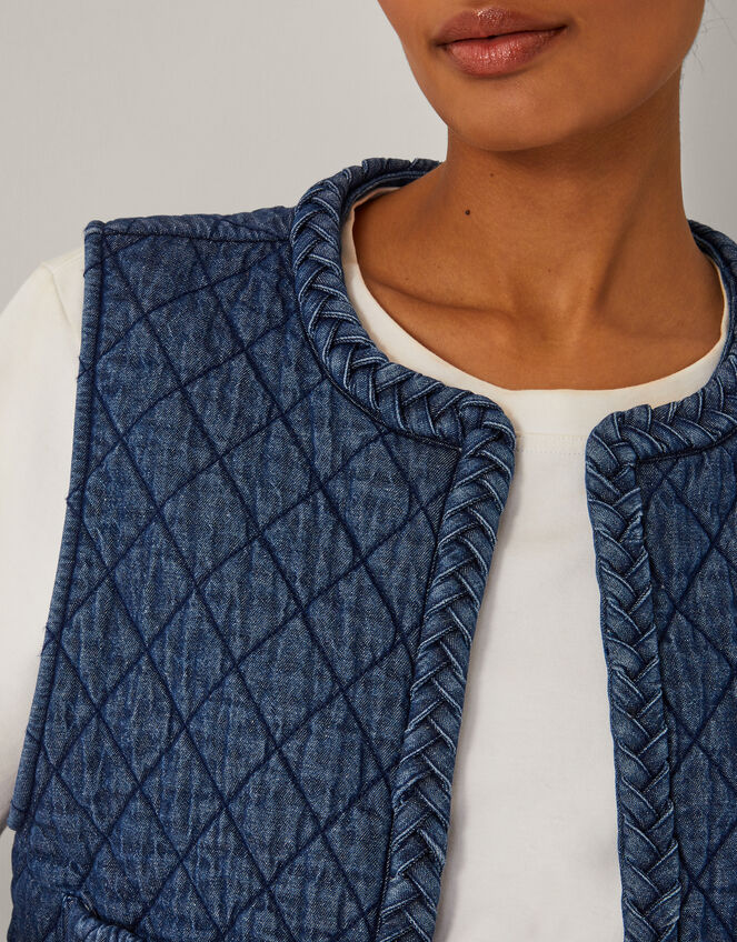 Martha Quilted Waistcoat, Blue (DENIM BLUE), large