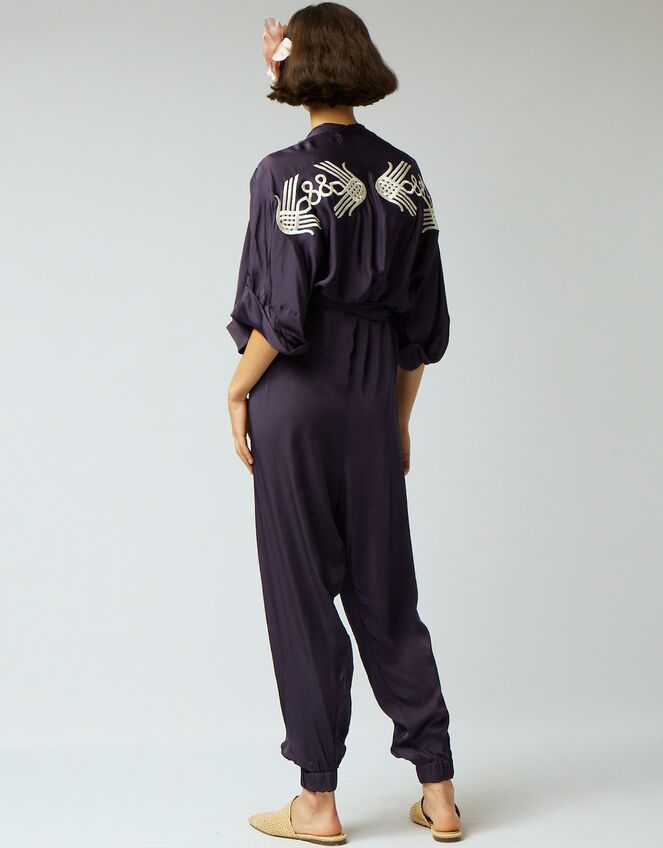 Tallulah and Hope Gloria Embroidered Jumpsuit, Blue (NAVY), large